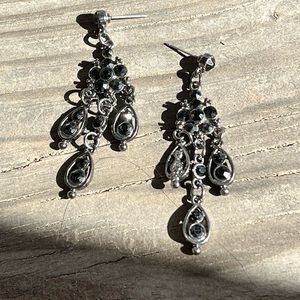 Goth black chandelier earrings